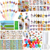 Poen 212 Pcs Jungle Party Favors Set Include Cup Straw Stamp Clap Bracelet Keychain Ring Puzzle Sticker Animal Miniature Card fo