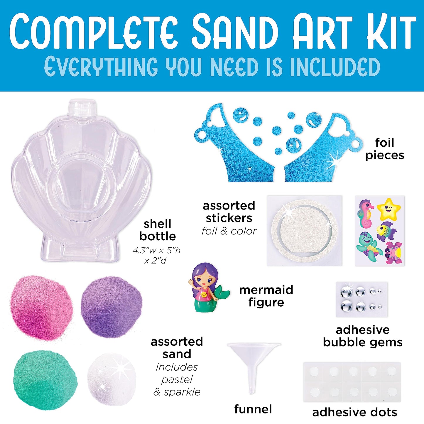 Creativity for Kids Sand Art Kit: Mermaid - Mermaid Gifts for Girls Ages 6-8+, Sand Art Kits, DIY Craft Kits for Kids