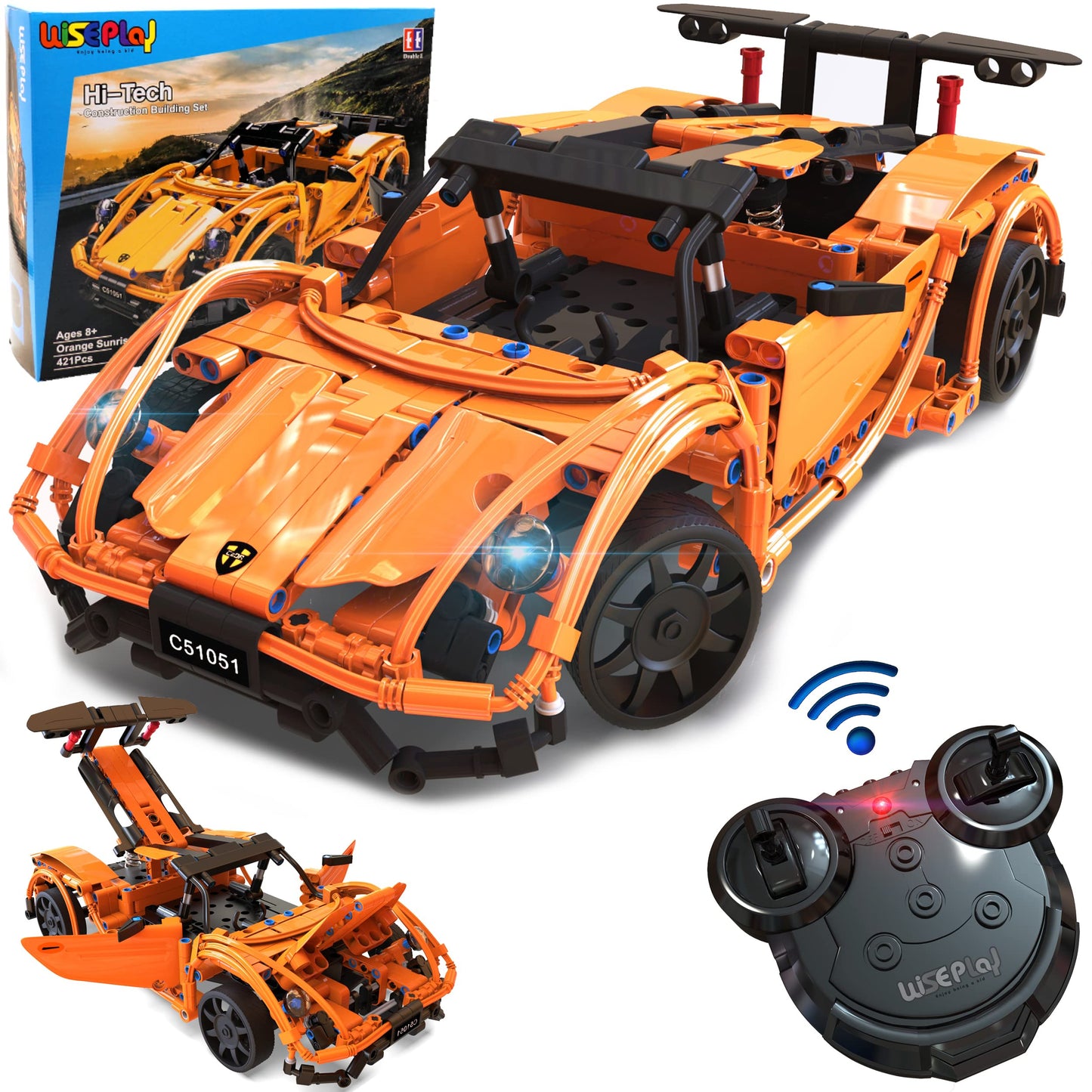 Wiseplay Stem Kits For Kids Age 8-10 - 421 Pcs Rc Car Kits To Build - Stem Projects For Kids Ages 8-12 - Stem Building Toys For Boys Age 8-12 - Engineering Toys For Kids 8-10 - Build Your Own Rc Car