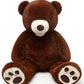 MorisMos Smile Giant Teddy Bear  51inch Large Stuffed Bears with Big Footprints  Big Stuffed Animals Cuddly Plush Gifts for Girlfriends  Boyfriend  Dark Brown