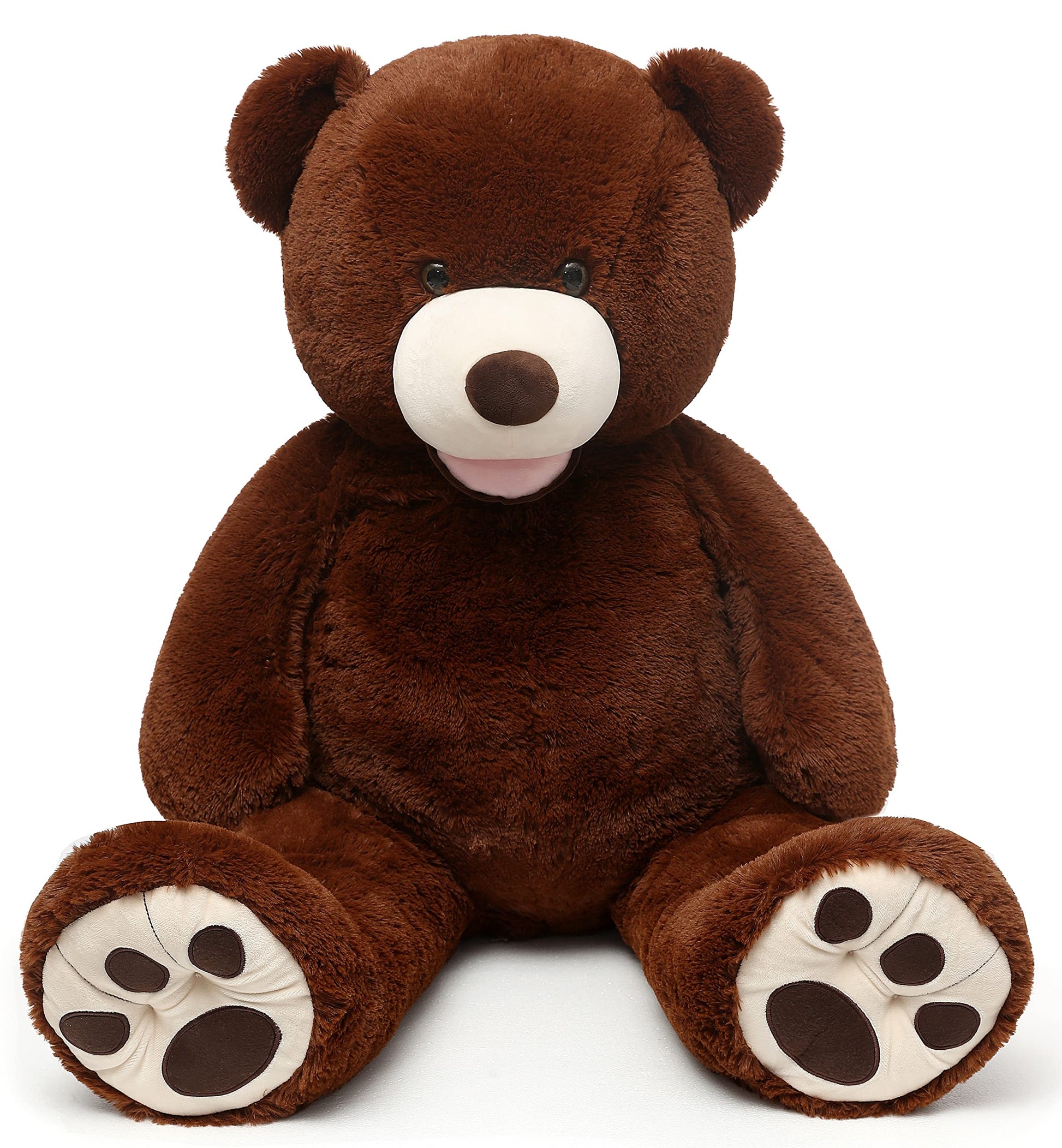 MorisMos Smile Giant Teddy Bear  51inch Large Stuffed Bears with Big Footprints  Big Stuffed Animals Cuddly Plush Gifts for Girlfriends  Boyfriend  Dark Brown