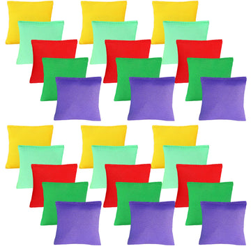 Skylety 30 Pieces Small Bean Bags Bulk Mini Colorful Cornhole Nylon Bean Bags for tossing Sack Tossing Beanbags Fun Sports Outdoor Family Games for Hand Toss Games(Solid Style 2.4 x 2.4 Inch)