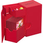 Ultimate Guard Flip'N'Tray 80+, Deck Case For 80 Double-Sleeved Tcg Cards + Dice Tray, Red, Independent Magnetic Closure & Microfiber Inner Lining