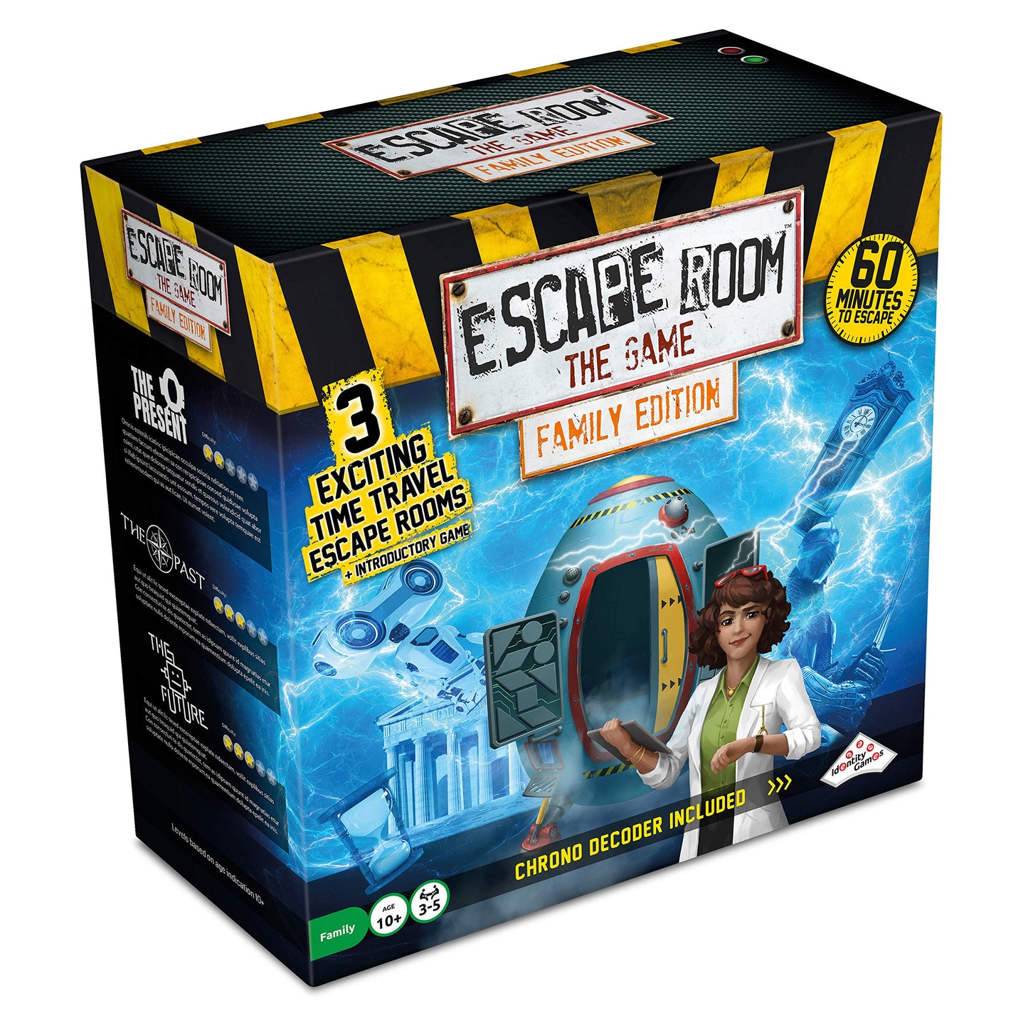 Identity Games Escape Room The Game - Family Edition, 3 Time Travel Games, Cardstock, Multicolored, Model IDG 7119