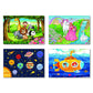 Educational Kids Puzzle Set, 4Pack Jigsaw Puzzles With Princess, Animals, Space And Underwater Themes, Ages 38, 24 Pieces Each