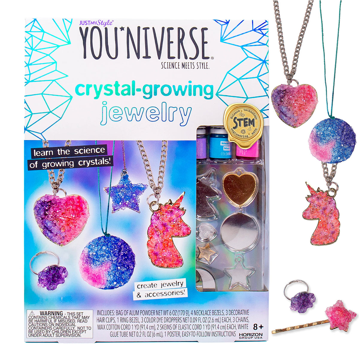 Just My Style You*niverse Crystal Growing Accessories by Horizon Group USA, Girl STEM Kit, Design 8 Crystal Growing Accessories,