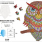 Hartmaze Wooden Jigsaw Puzzles Colorful Owl Hm-04 Small Bird Puzzle 206 Unique Shape Jigsaw Pieces-Beautiful Animal For Adults And 8 Years Age Up Teens- Best For Family Game Play Collection.