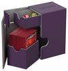 Ultimate Guard Flip 'N' Tray 80+, Deck Case For 80 Double-Sleeved Tcg Cards + Dice Tray, Purple/Grey, Independent Magnetic Closure & Microfiber Lining