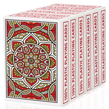 Metsyth 6 Pack Playing Cards Bulk,Plastic Playing Cards Waterproof Poker Size Cards Professional, Jumbo Index Large Print For Ad