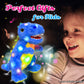 Cuteoy Blue Dinosaur Led Stuffed Animal Light-Up Plush Birthday Christmas T-Rex Plushies Toy Gifts For Kids Toddler Girls, 12.5'