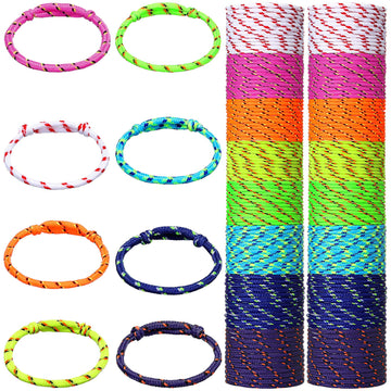 Friendship Bracelets Rope 168 Bracelets in 8 Assorted Colors Adjustable Bracelets for Neon Rope Woven Friendship Bracelets Goody
