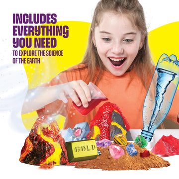 Earth Science Kit for Kids - Kits for Kids Age 8-12, 8 9 10 Year Old Boy Birthday Gift - Gifts Boys & Girls - Volcano Experiment