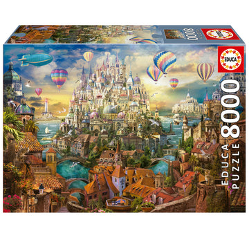 Educa - Dreamtown - 8000 Piece Jigsaw Puzzle - Puzzle Glue Included - Completed Image Measures 75.59'X 53.54' - Ages 14+ (19570)