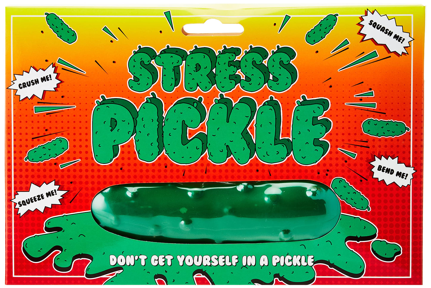 Gift Republic Stress Pickle Squeeze Toy - Green, Small, Synthetic Material, Model GR450120 - Relaxation & Stress Relief for Ages 6+