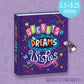 Peaceable Kingdom Secrets, Dreams And Wishes Glow In The Dark 6.25' Lock And Key, Lined Page Diary For Kids