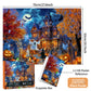 Halloween Night Jigsaw Puzzle for mature-themeds 1000 Pieces-Haunted House Pumpkin Witch Skeleton Ghosts & Batstheme Puzzles Spooky Night Sky Puzzle-for Holiday Party Gifts or Decorations