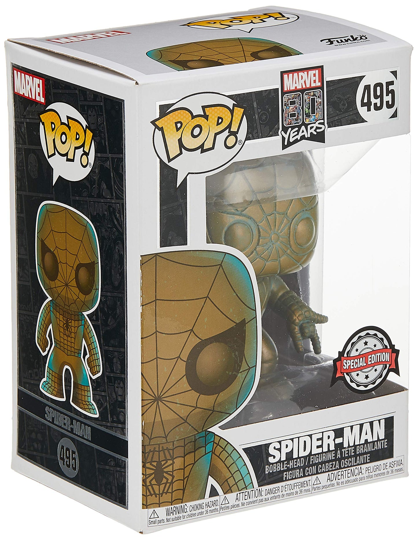 Funko Pop! Marvel 80Th Anniversary - Spider-Man [Patina] # 495 - Target Exclusive