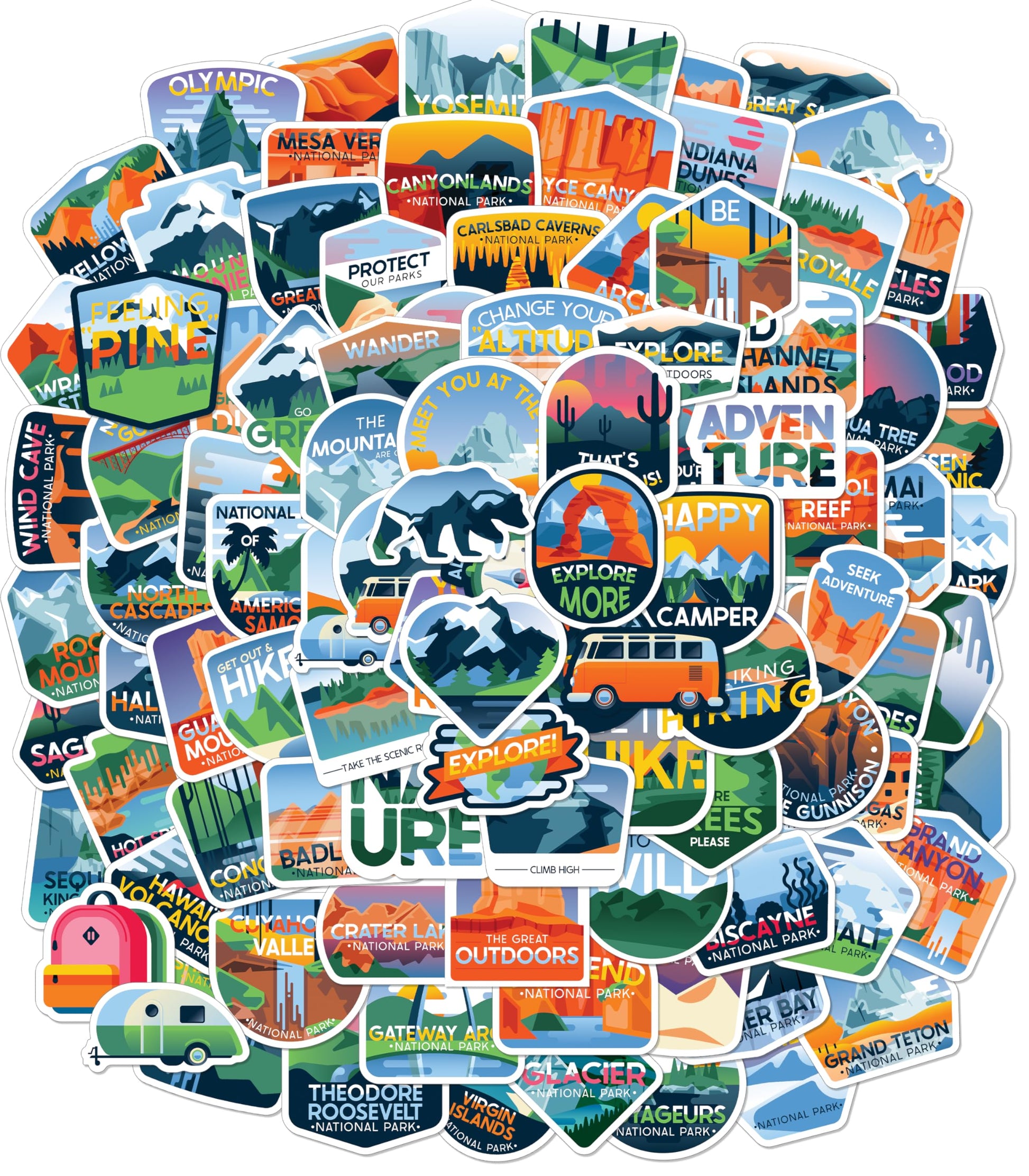 Carson Dellosa 100 Adventure Time Vinyl Stickers, Waterproof Decals for Crafts, Scrapbooking, Water Bottle, Lap Top, Teacher Pla