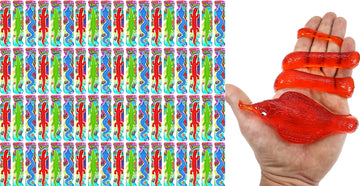 Ja-Ru Giant Sticky Lizards Stretchy Reptile Toys (72 Packs Assorted) | Fidget Toy, Party Favors, Easter Basket For Kids | Pinata