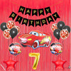 7Th Car Theme Happy Birthday Banner Decoration Black For 7 Year Old Baby Boys Girls Kids 5 Pc Lightning Macqueen Theme 10 Pc Con