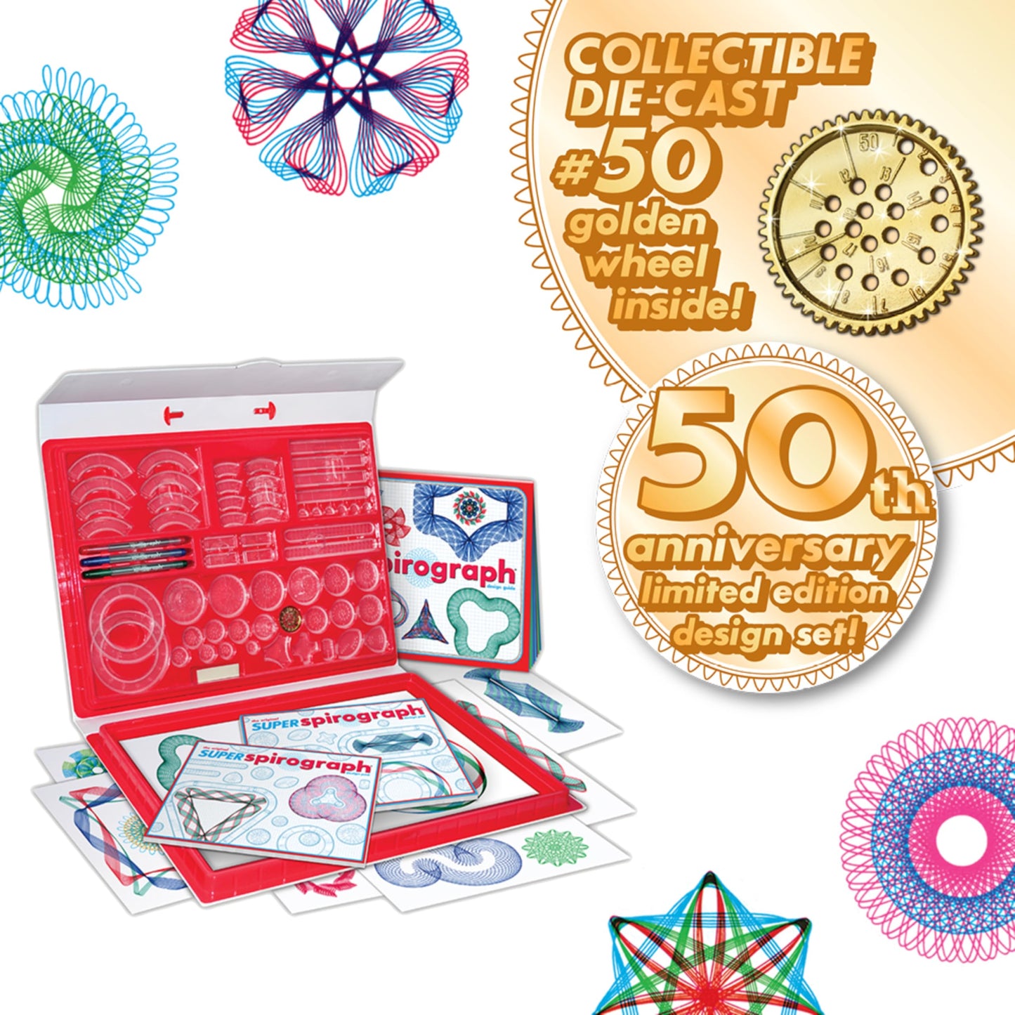 Spirograph Super 50th Anniversary Set -Arts and Crafts, Kids Toys, Art Supplies, Craft Supplies, Drawing Kit, Spiral Art, Classi