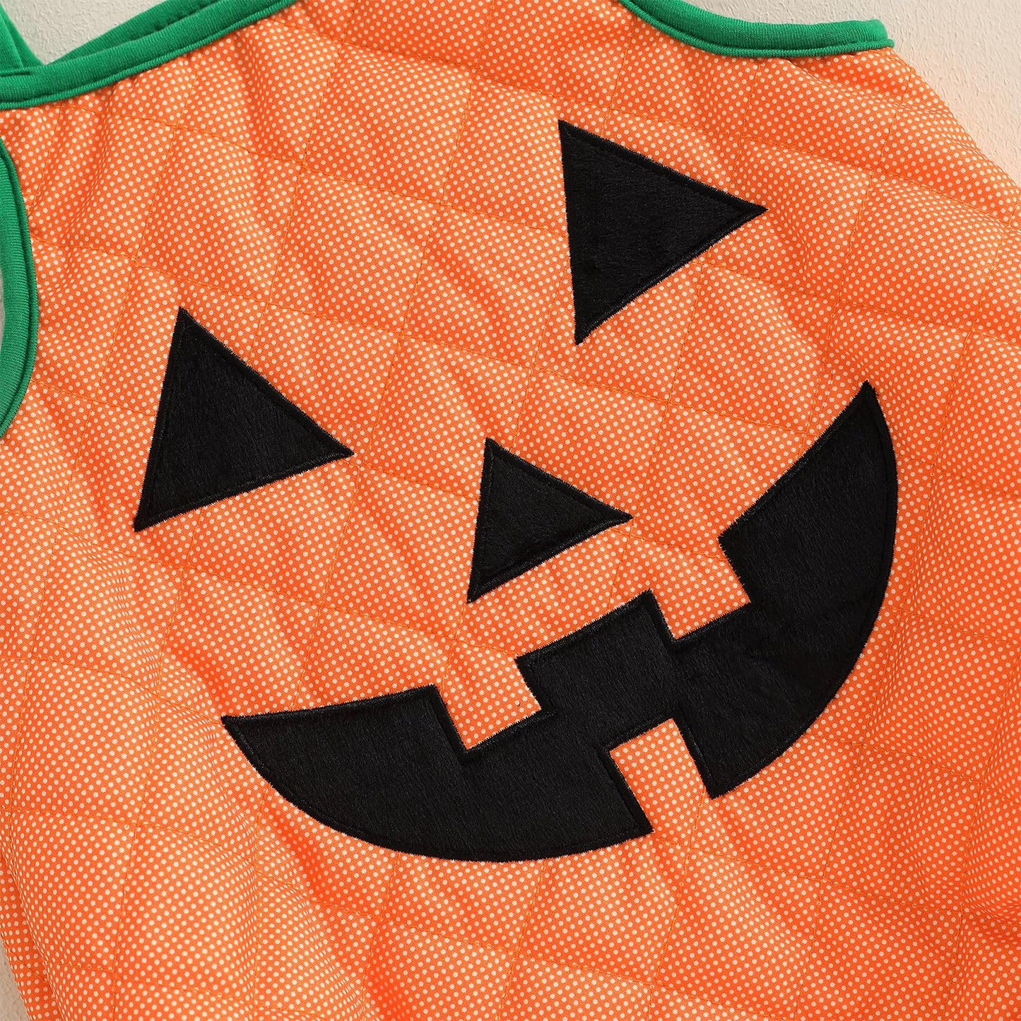 Molzulams Baby Girl Boy Halloween Outfit Sleeveless Pumpkin Romper Adjustable Shoulder Strap Jumpsuit Cute Halloween Clothes