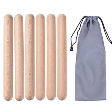 Music Lummi Sticks For Kids, 6 Pack Rhythm Sticks With Carry Bag, 8 Inch Long