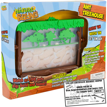 Nature Bound Toys Ant Treehouse Habitat Kit - Medium Plastic, Includes Sand, Connector Tube & Insect Instructions
