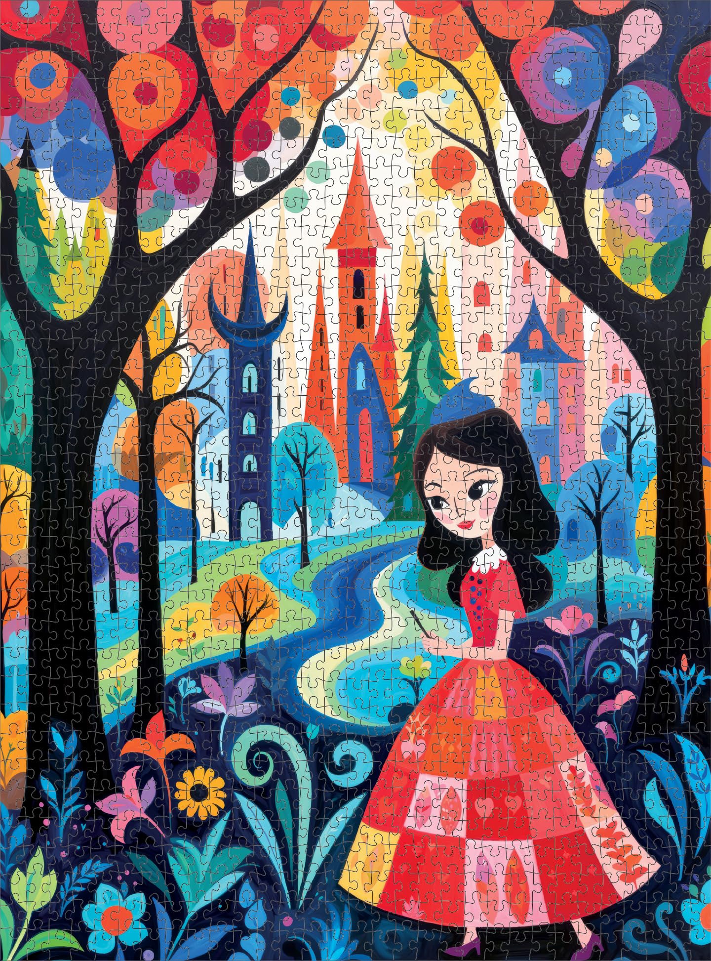 Cross & Glory 1000 Piece Jigsaw Puzzle - The Princess and The Magic Castle, Large, Premium Satin Finish, Ideal for Family Nights