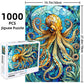 Sutinban 1000 Piece Stained Glass Octopus Puzzle for Adults, 27.5"x19.7", Great Gift for Sea Creatures Lovers