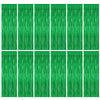 12 Pack Party Decorations, 3.28 FT x 7.05 FT Green Streamer, Metallic Birthday Backdrop Foil Fringe Curtains Green Tinsel, Party