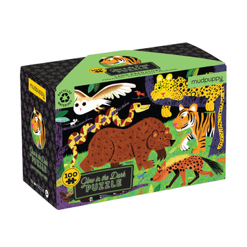 Mudpuppy’S Land Predators 100 Piece Glow In The Dark Puzzle, Includes 100 Glow In The Dark Pieces, Perfect For Ages 5+, Turn Out The Lights And Let The Completed Puzzle Glow!