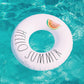 Rae Dunn x CocoNut Float Ring Float - Hello Summer Theme - mature-themed Size Large 48 Inch Inflatable Raft & Durable Water Inner Tube - Stable Ride-On for Summer Parties & Swim Events
