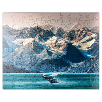 MyPuzzle Alaska Whales - enhanced 100 Piece Jigsaw Puzzle - Made in USA