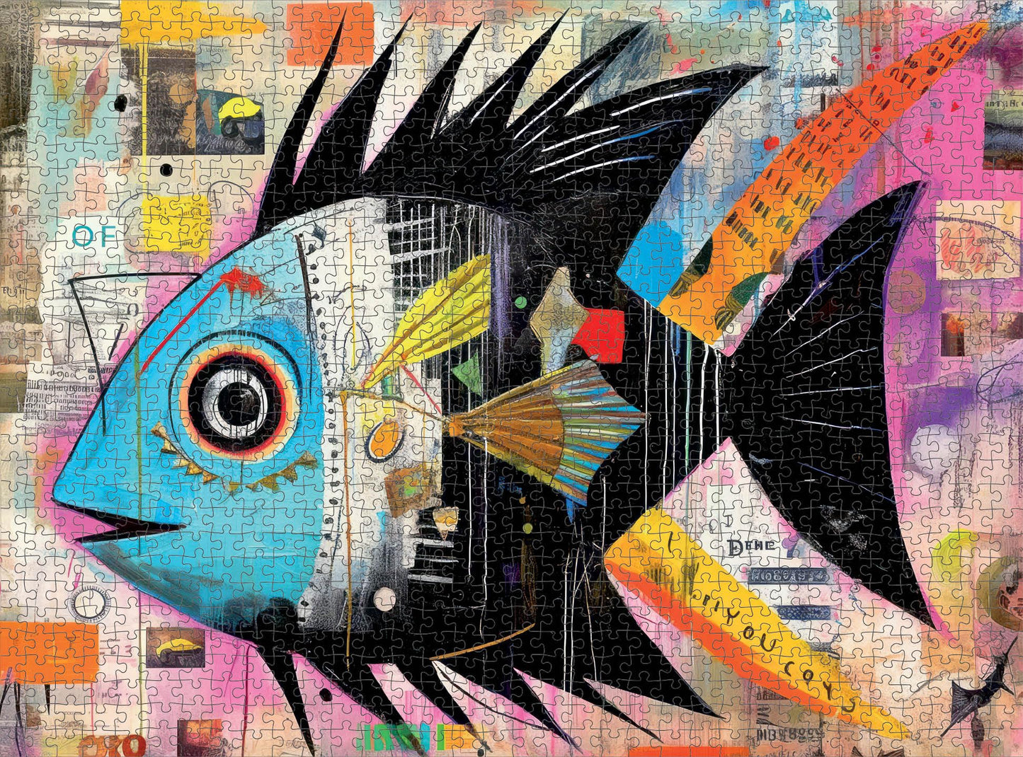 Cross & Glory 1000 Piece Jigsaw Puzzle - Angelfish Abstract, Large Size, Durable 1.8mm Cardboard, Challenging Brain Teaser