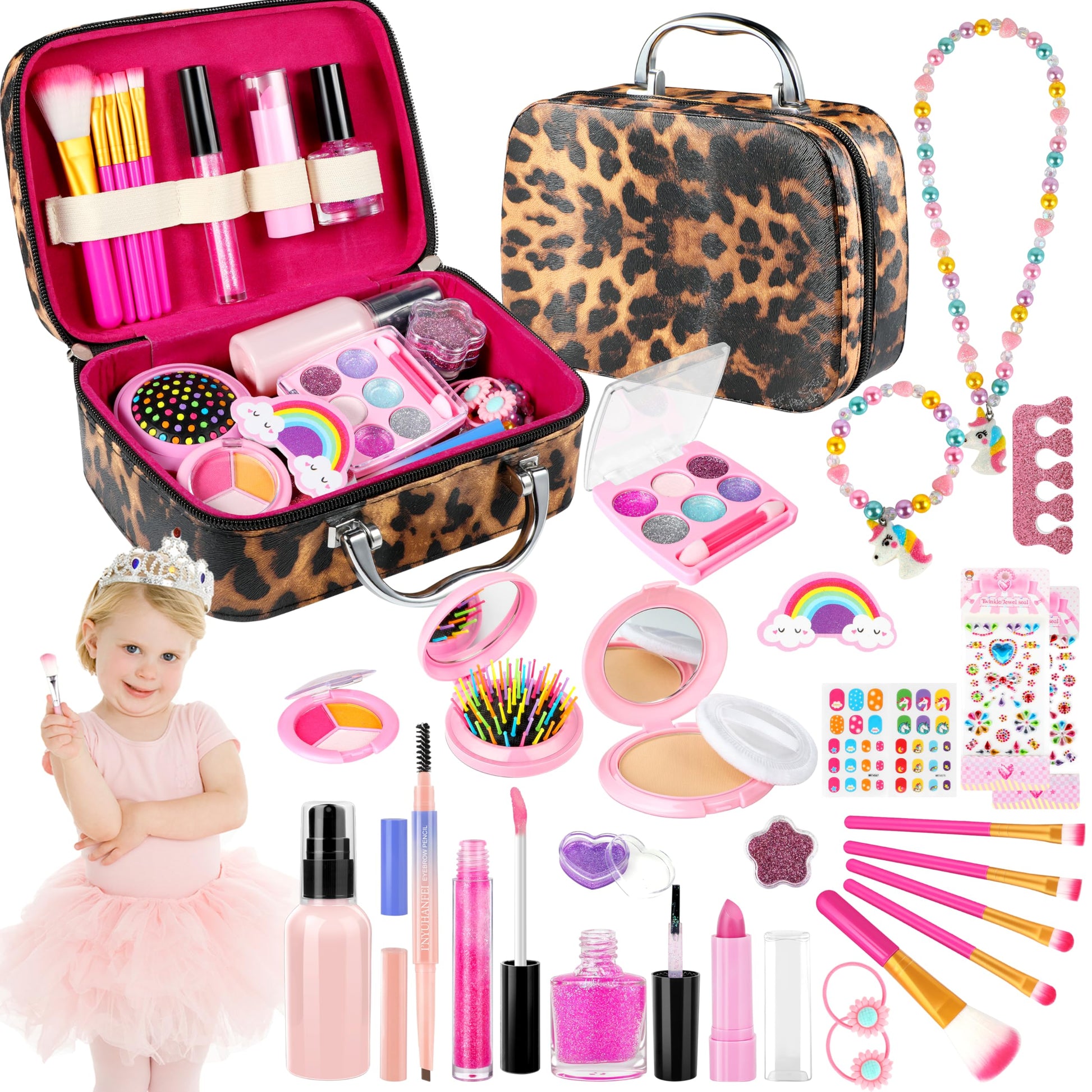 Kids Makeup Kit For Girls Toys, Make Up Sets For Girl, Toddlers Washable Makeup Kit For Girl, Make Up For Kids Girls, Birthday C
