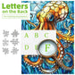 Blueforest 500 Piece Stained Glass Octopus Jigsaw Puzzle, 23" x 15", Cardboard, Blue-500 Piece, Ocean Art for Adults and Family Fun