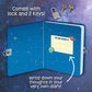 Peaceable Kingdom Deep Space Glow In The Dark 6.25' Lock And Key, Lined Page Diary For Kids