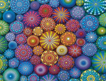 Ravensburger - Radiating Rainbow Mandalas - 2000 Piece Jigsaw Puzzle - Bold  Vivid Colors - Intricate Painted Stones in Rainbow Art - Frameable - enhanced Quality - Puzzles for mature-themeds