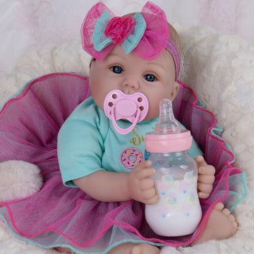 Milidool Lifelike Reborn Baby Dolls - 18 Inch Realistic Newborn Baby Dolls Girl, Real Life Baby Dolls With Soft Weighted Body, R