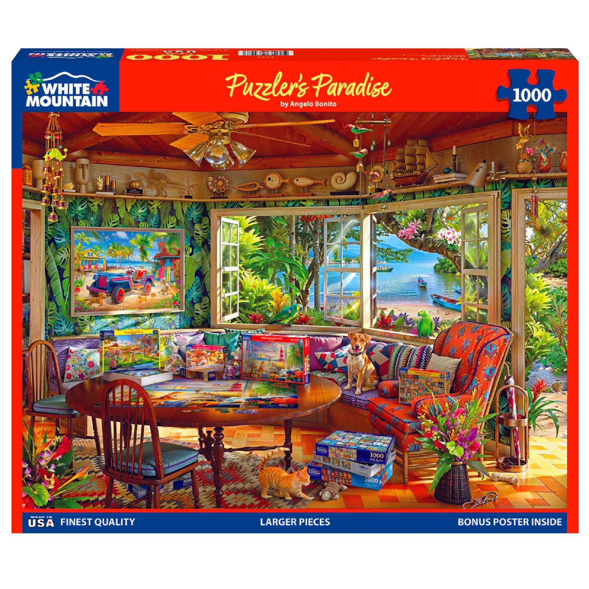 White Mountain Puzzlers Paradise Puzzle 1000 Piece Vintage Summer Jigsaw Puzzles for Adults and Families