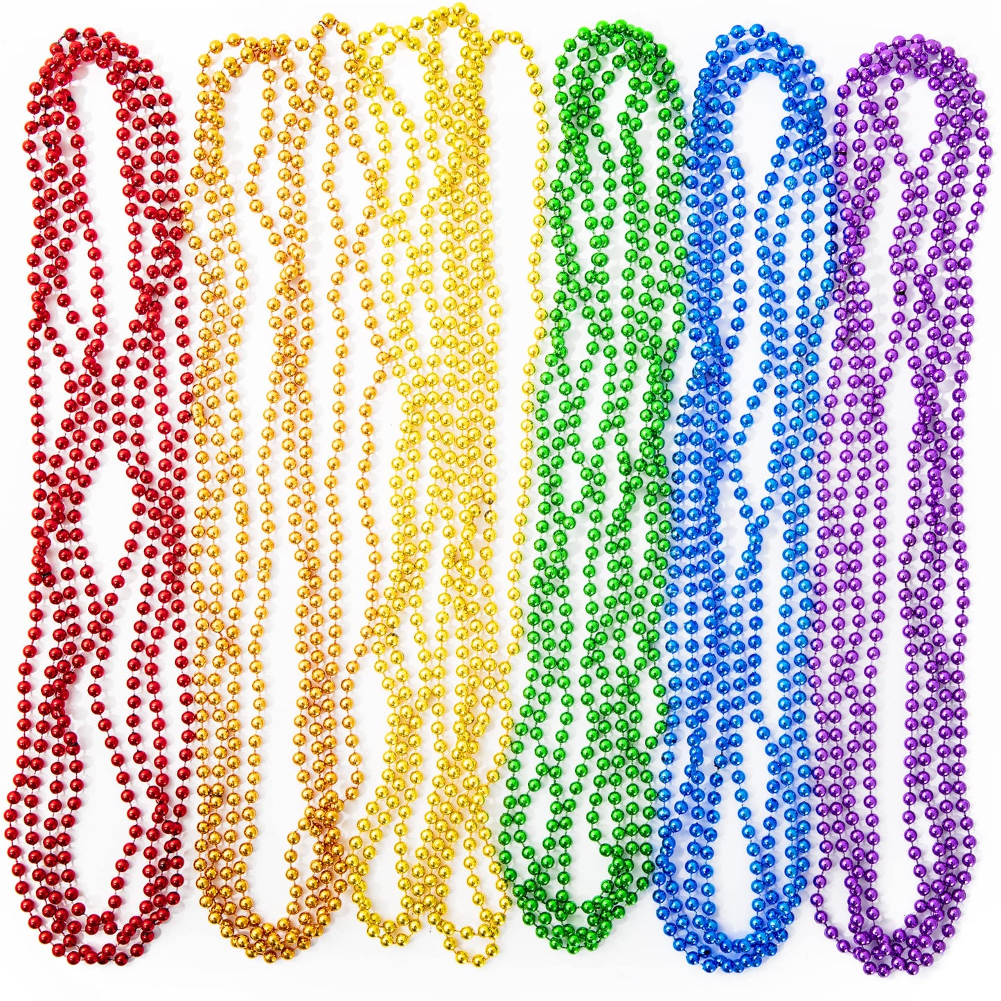 24PCS Pride Necklace Stuff, LGBTQ Beads Pride Accessories, 6 Kinds of Metallic Rainbow Beads Bulk, Gay Lesbian Pride Necklace fo