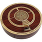 House of Cribbage Round 4 Track Cribbage Board - Bloodwood & White Maple, Card Storage Drawer, Model 80RND-09-WB-4T-120-DR.