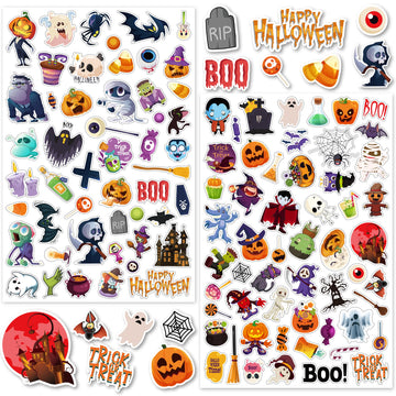 Linaye 24 Sheets Halloween Stickers For Kids, 1260Pcs Adhesive Halloween Stickers, Halloween Stickers Bulk For Kids Cute Small S
