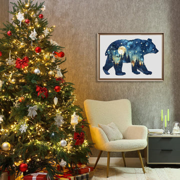 Wooden Puzzles for mature-themeds - Astral Bear Wooden Jigsaw Puzzle - Unique Animal Shaped Wood Puzzles mature-themed - Christmas Birthday Gifts for mature-themeds/Friends/Family - 145 Pcs 12.2 * 8.1in