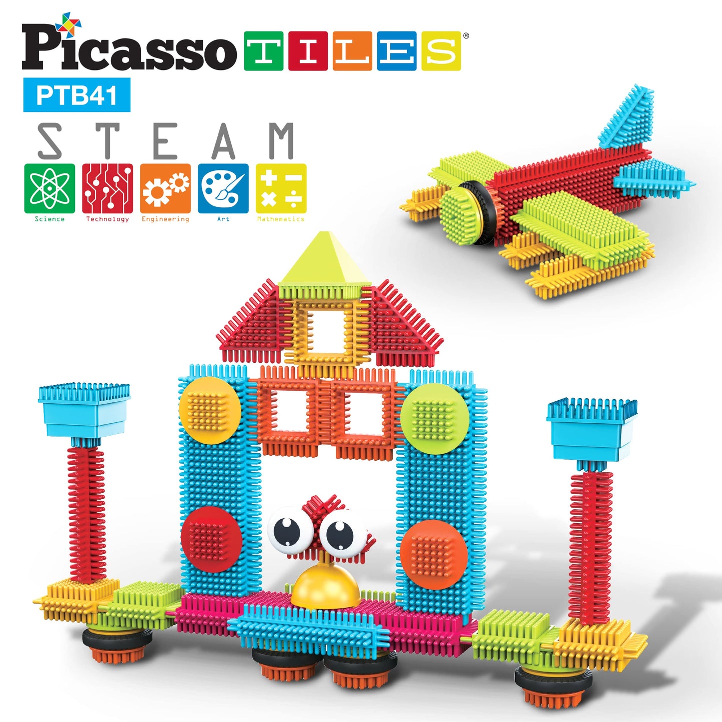 Picasso Toys 41Pc Hedgehog Hedgehog Block Building Blocks Construction Toy Set W/Ideabook Learning Playset None Magnetic Stem St