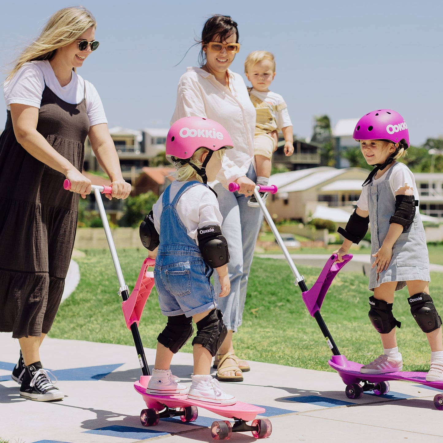 Ookkie Kids Skateboard - Pink Plastic Learner Board for Young Riders
