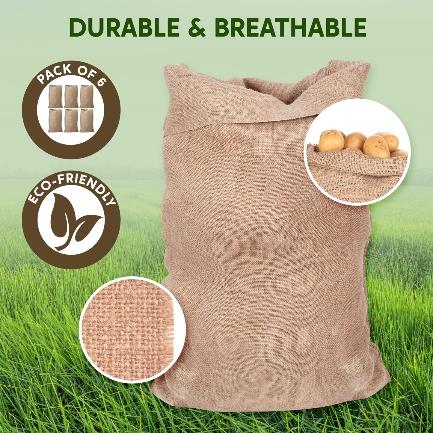 Joyin 6 Pack Large Burlap Potato Sack Race Bags, 39' X 25' Potato Sacks Racing Bags For Kids & Adults,Outdoor Play, Family Reunion, Outdoor Picnic Party, Outside Yard Lawn Easter Carnival Games