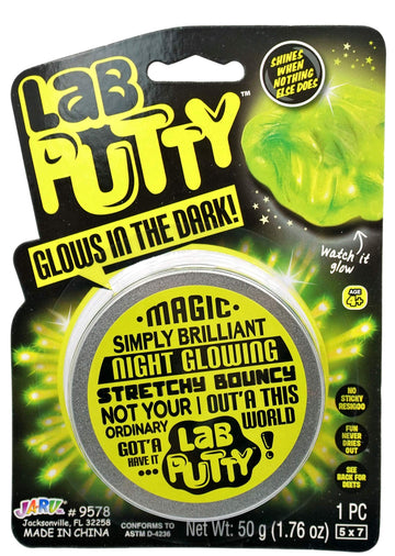 JA-RU Lab Putty Glow in The Dark Slime w/Tin Container (1 Unit) Stress Relief Putty for Kids. Anger Management Toys. Mini Slime 
