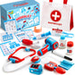 Play-Act Kids Doctor Kit,16-Piece Pretend Play Medical Kit with Bag, Doctor Role Play Set, Realistic Medical Toy, Reusable Recor